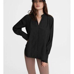 Rag & Bone Carly Poplin Top in Black Women top size M